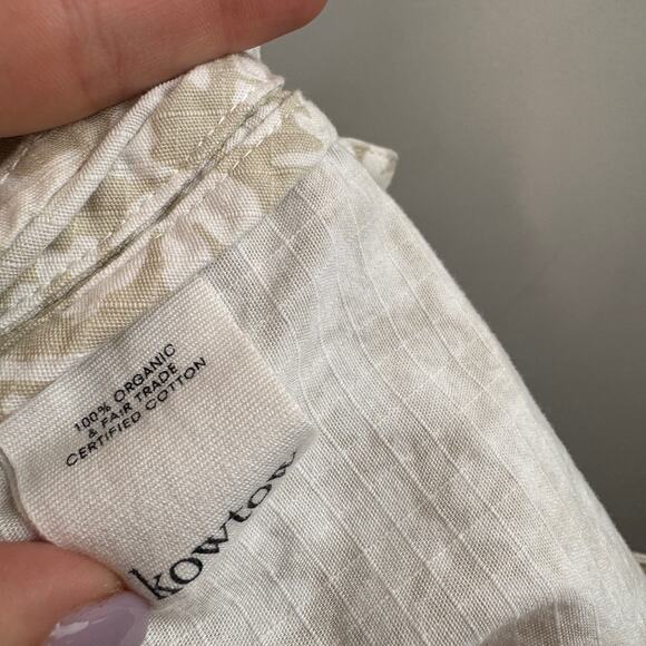 Kowtow Cream Shirt Cotton Floral Boxy Collared Cap Sleeve Button-Up Size Small S - Picture 6 of 7